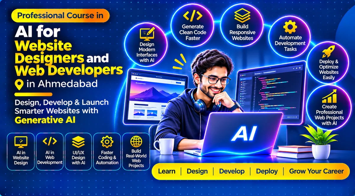 Illustration for AI Website Design and Development Course in Ahmedabad